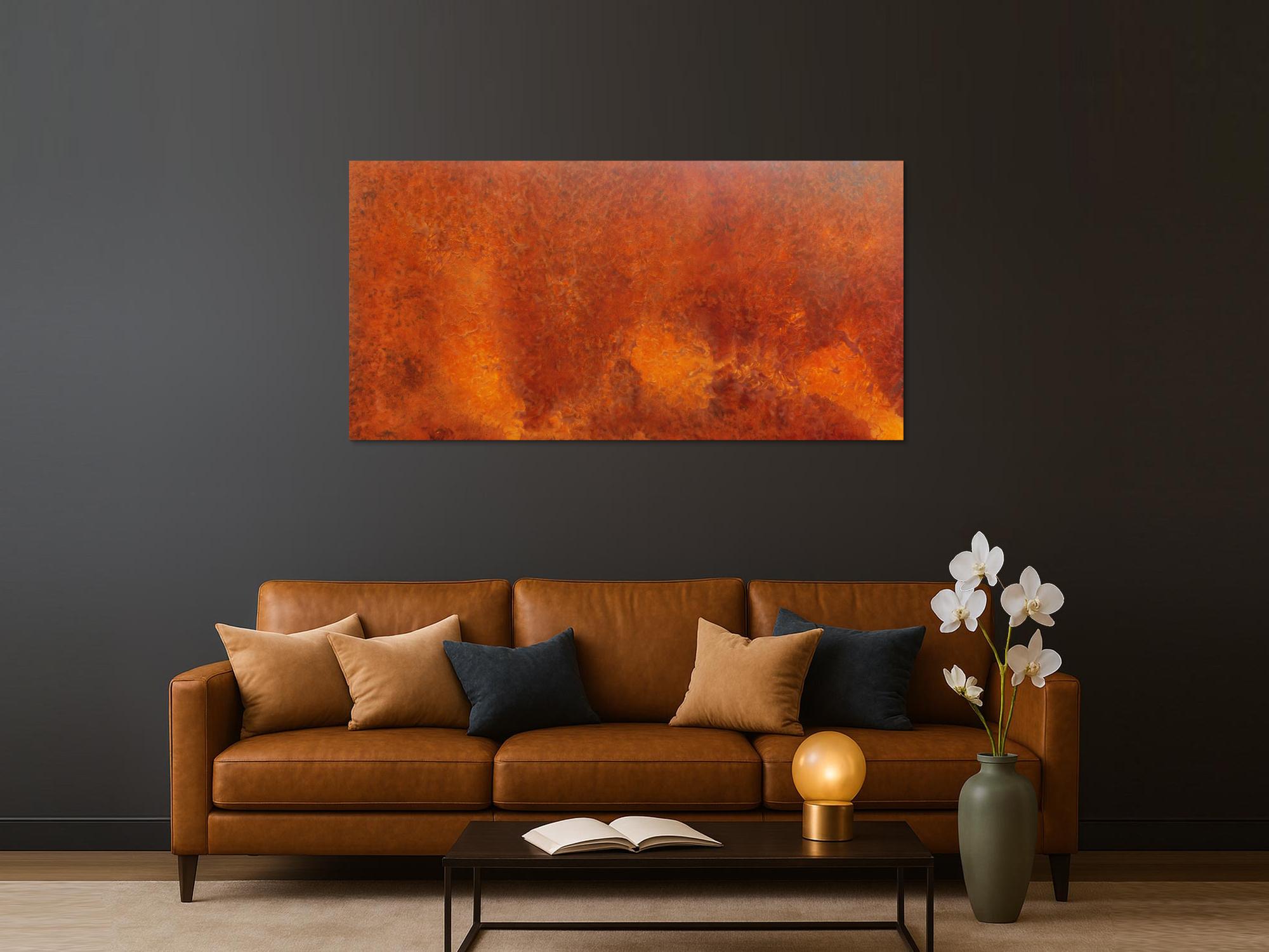 Modernes Gemälde aus echtem Rost abstrakt