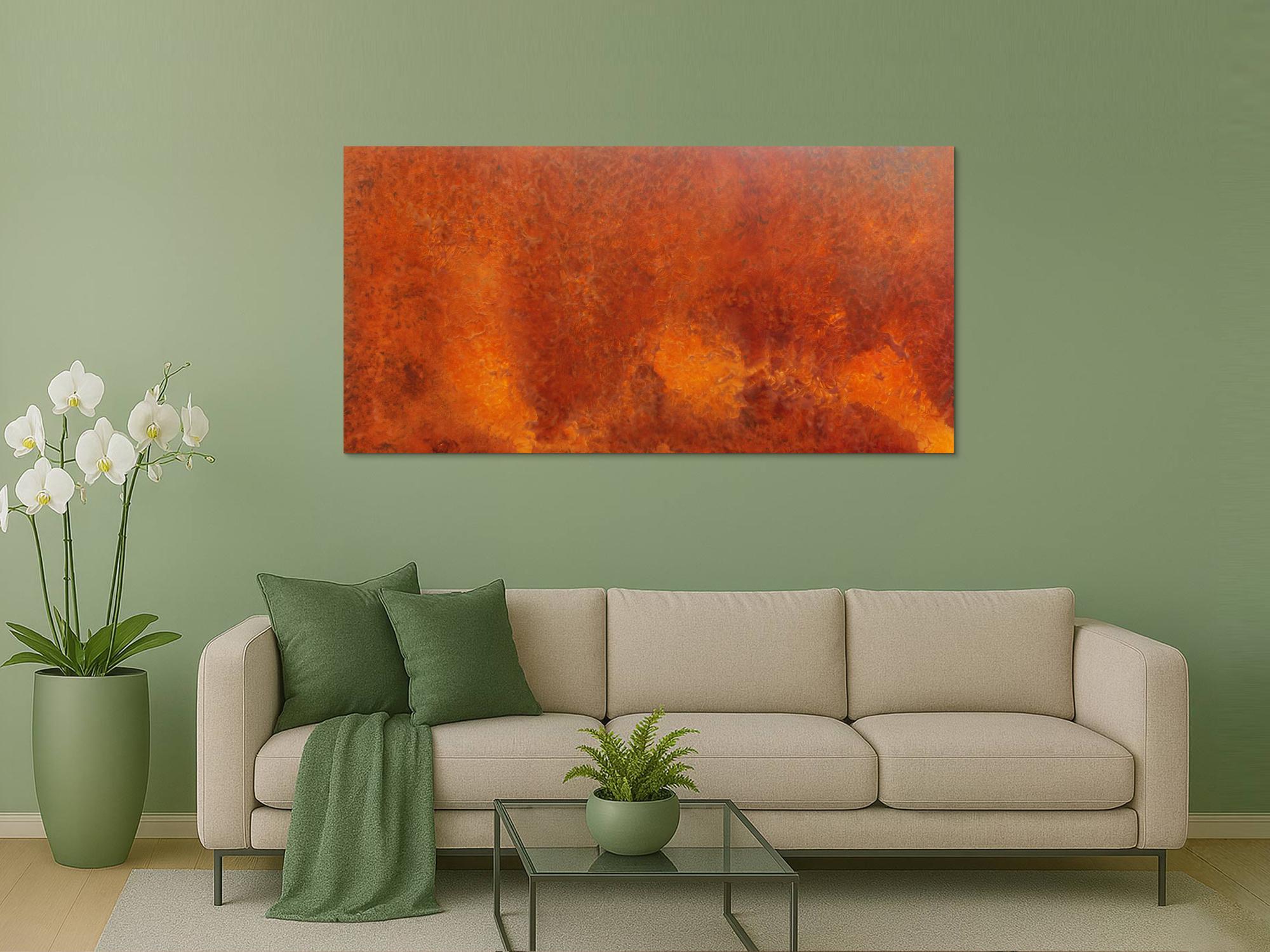 Modernes Gemälde aus echtem Rost abstrakt