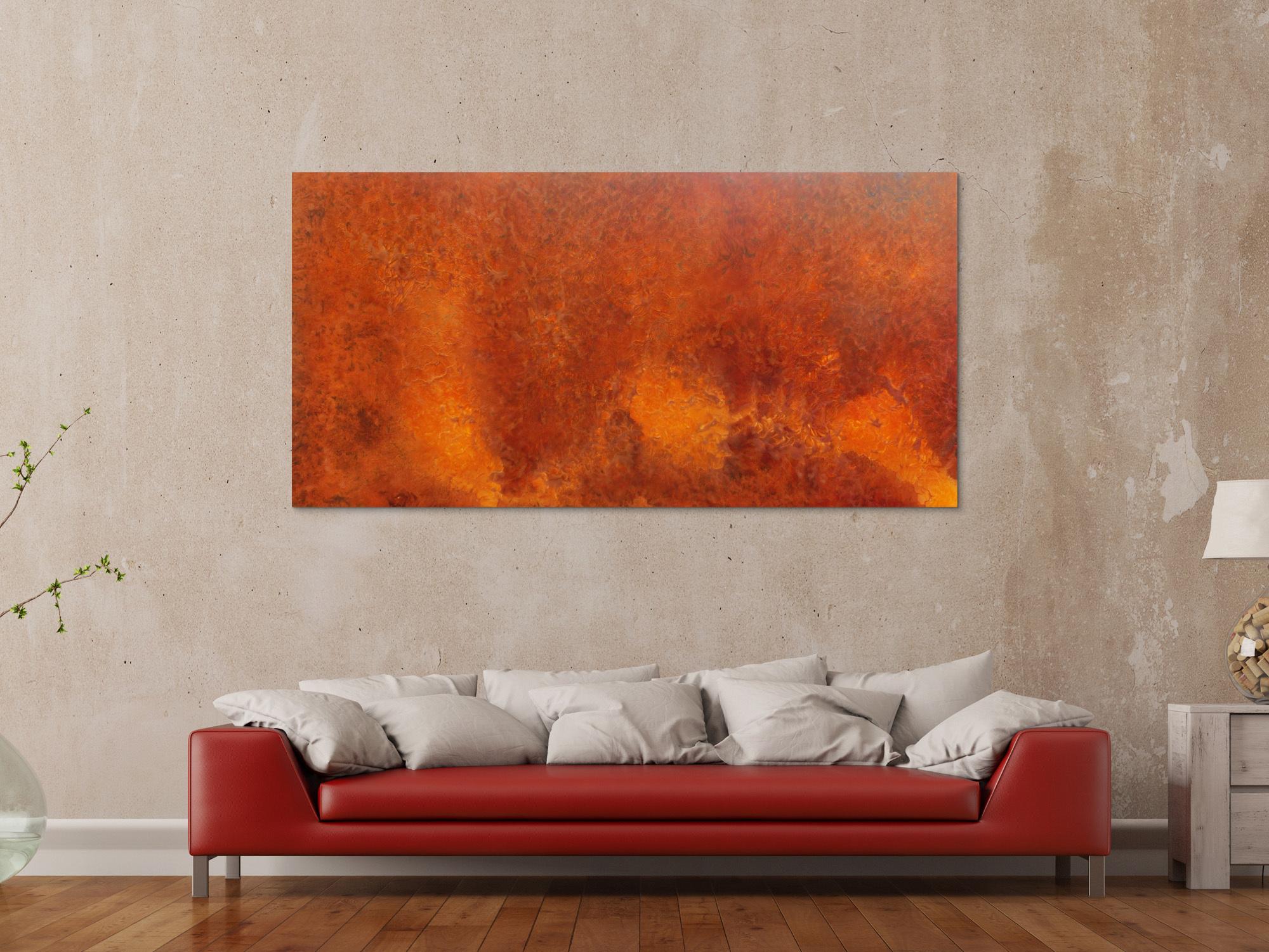 Modernes Gemälde aus echtem Rost abstrakt