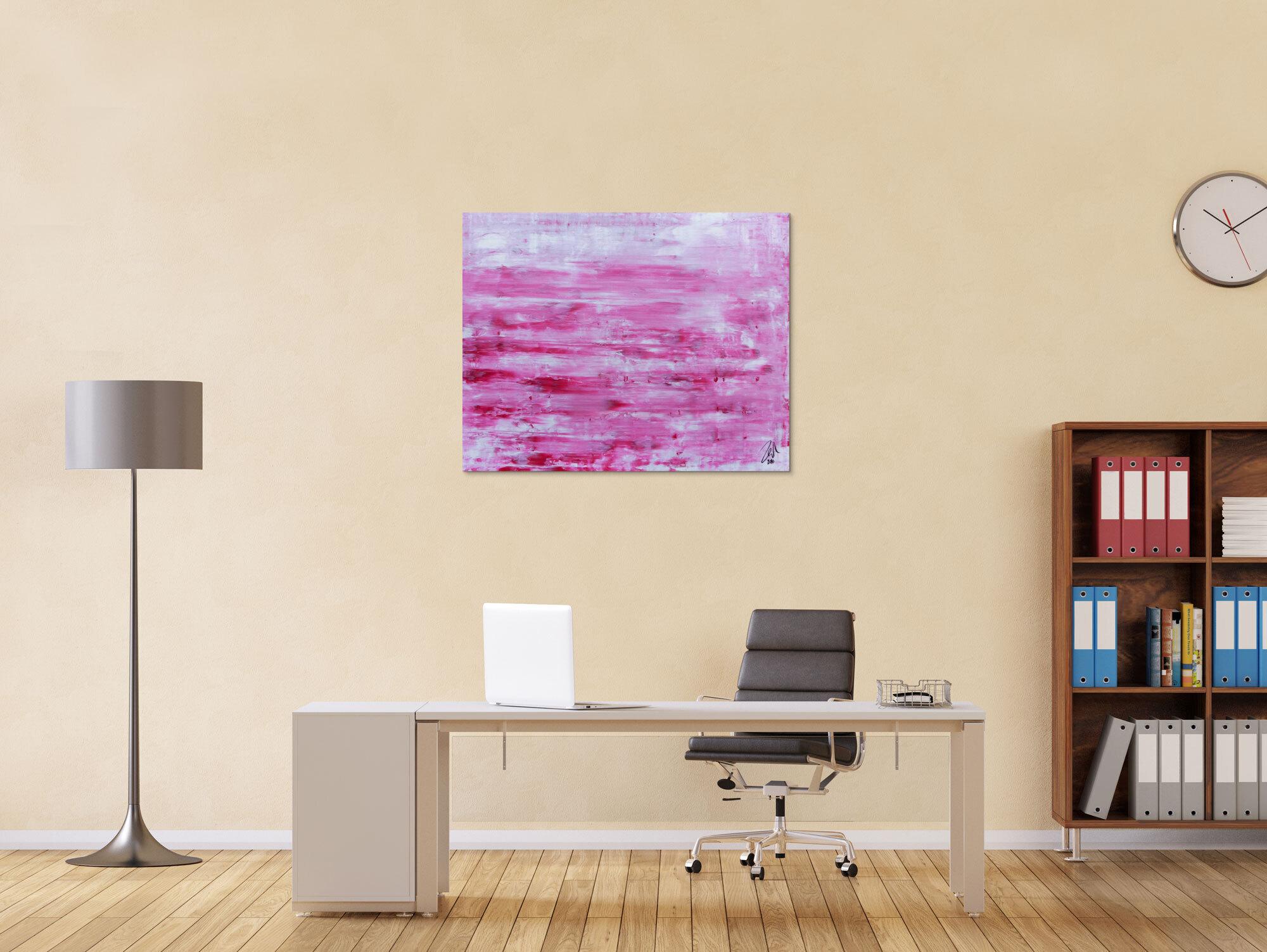 Abstraktes Kunstwerk in Rot und Orange