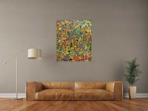 Sehr buntes abstraktes Gemälde viele Farben modern und farbenfroh