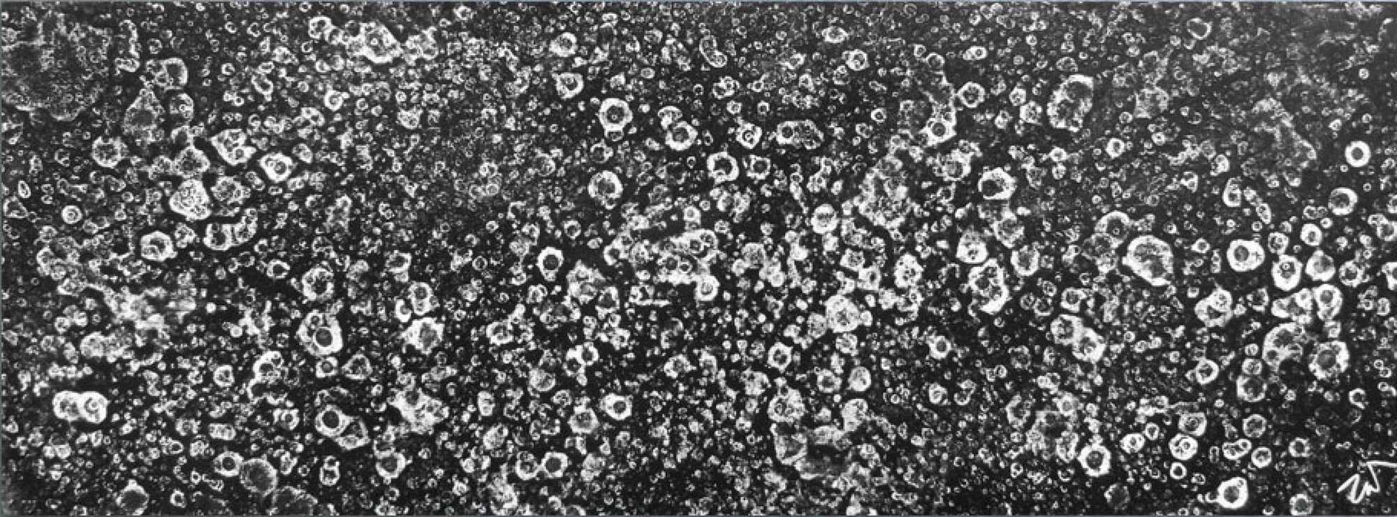 Schwarzes Acrylbild abstrakt