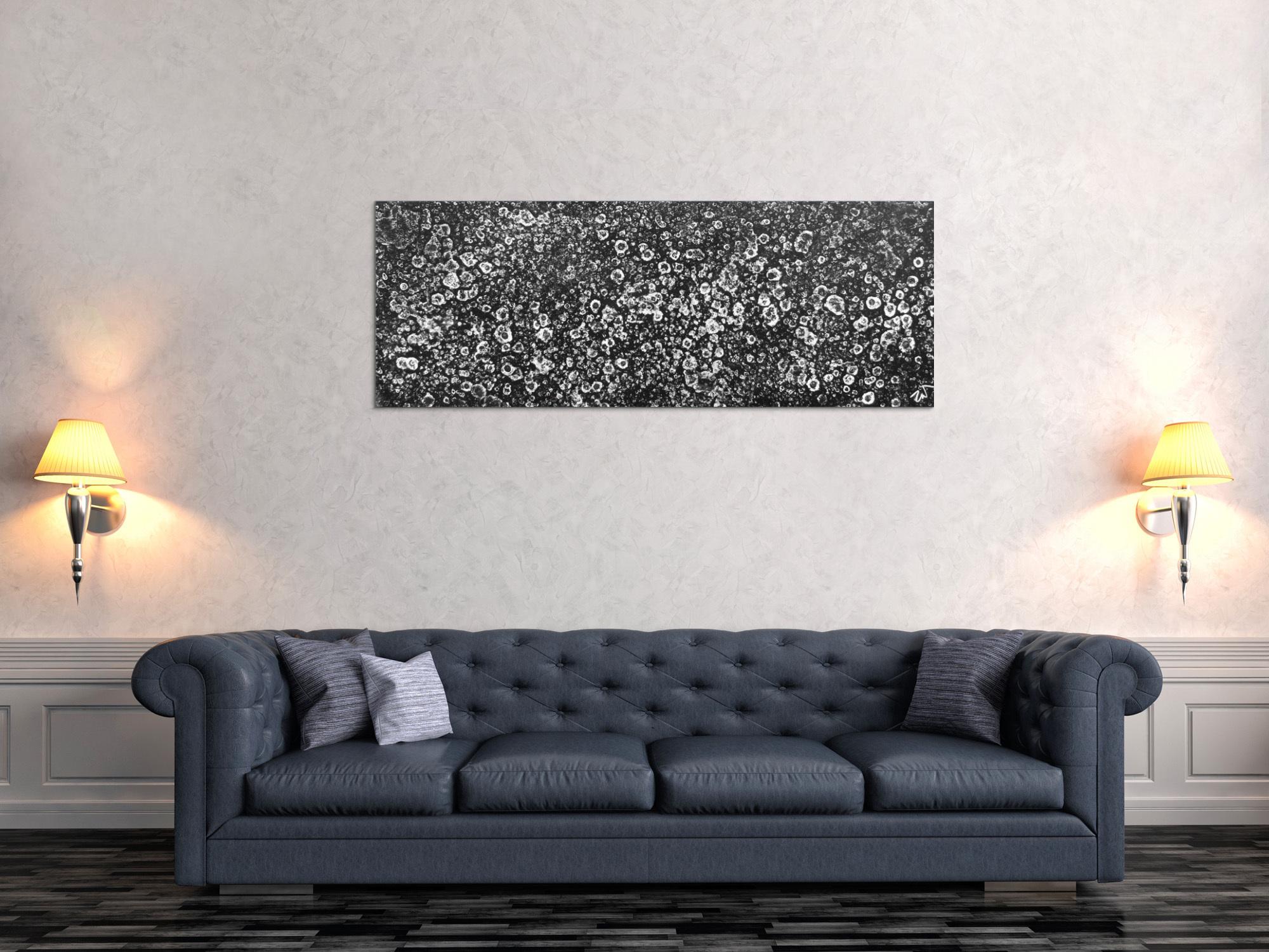 Schwarzes Acrylbild abstrakt