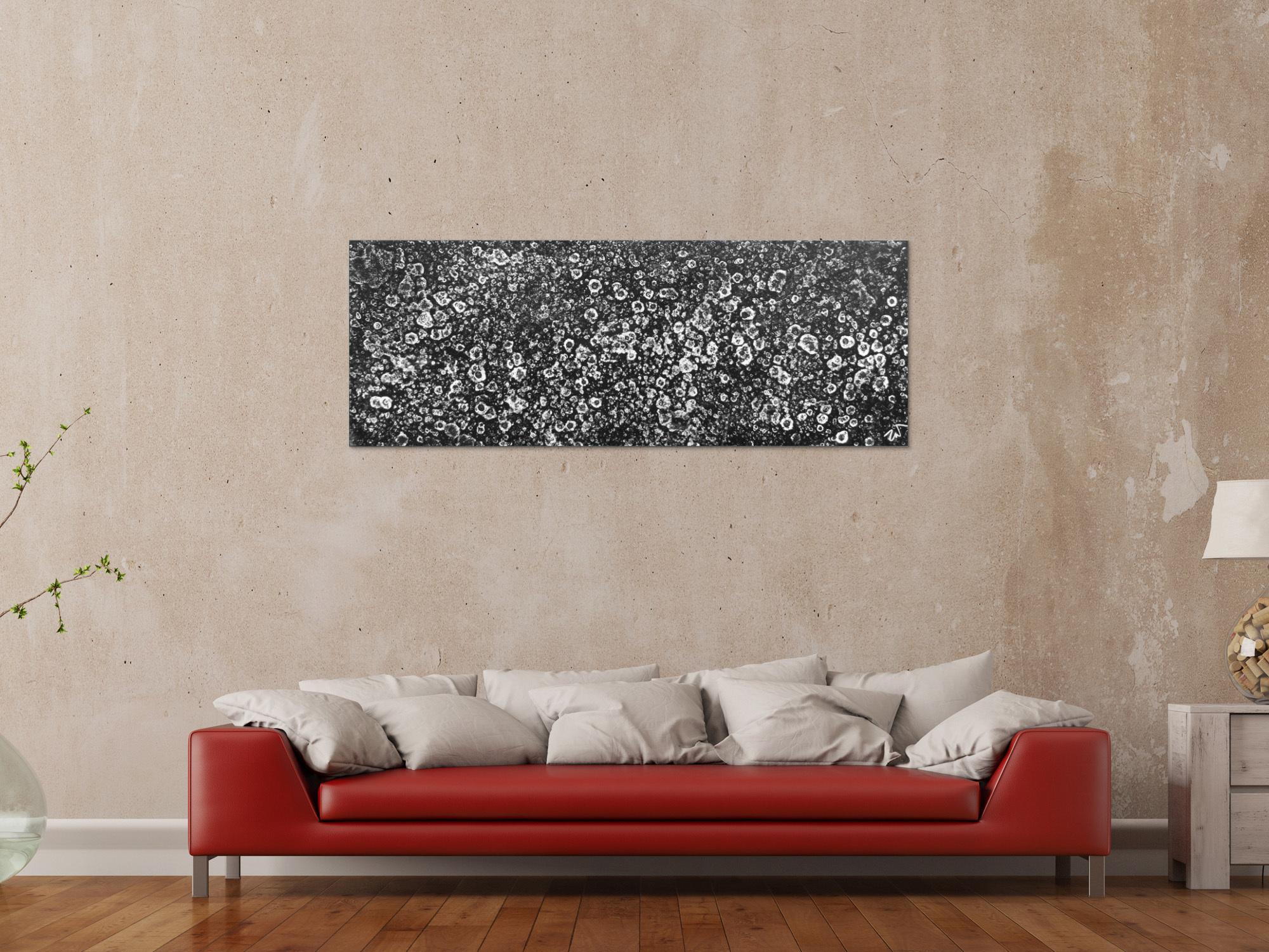 Schwarzes Acrylbild abstrakt