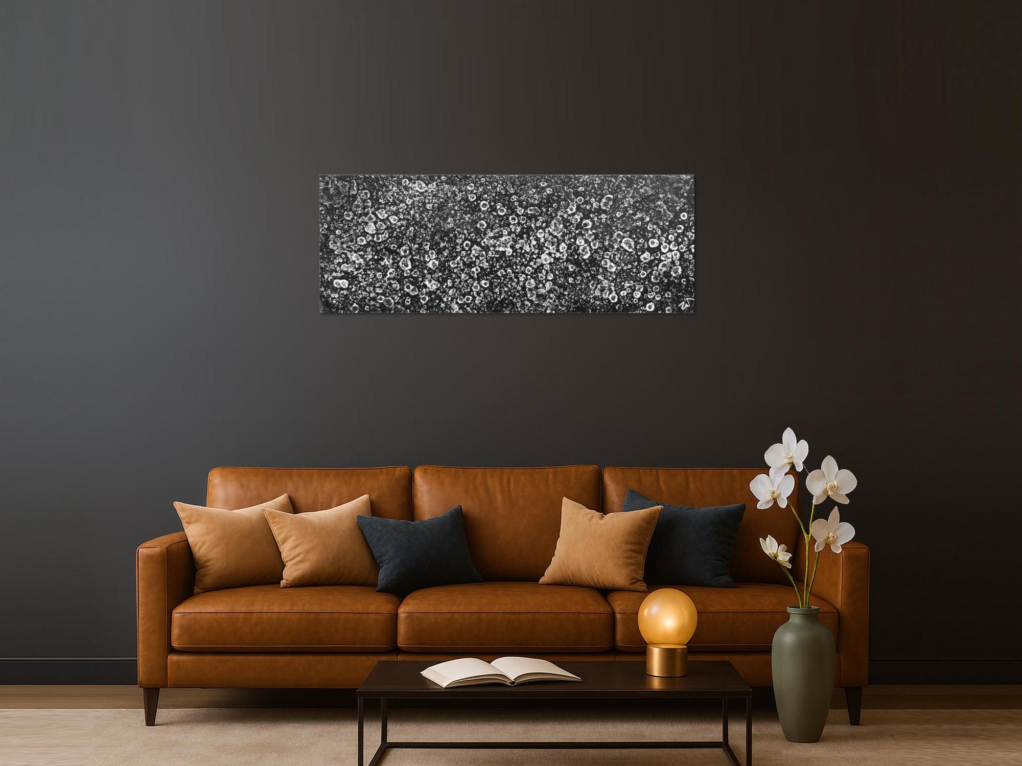 Schwarzes Acrylbild abstrakt