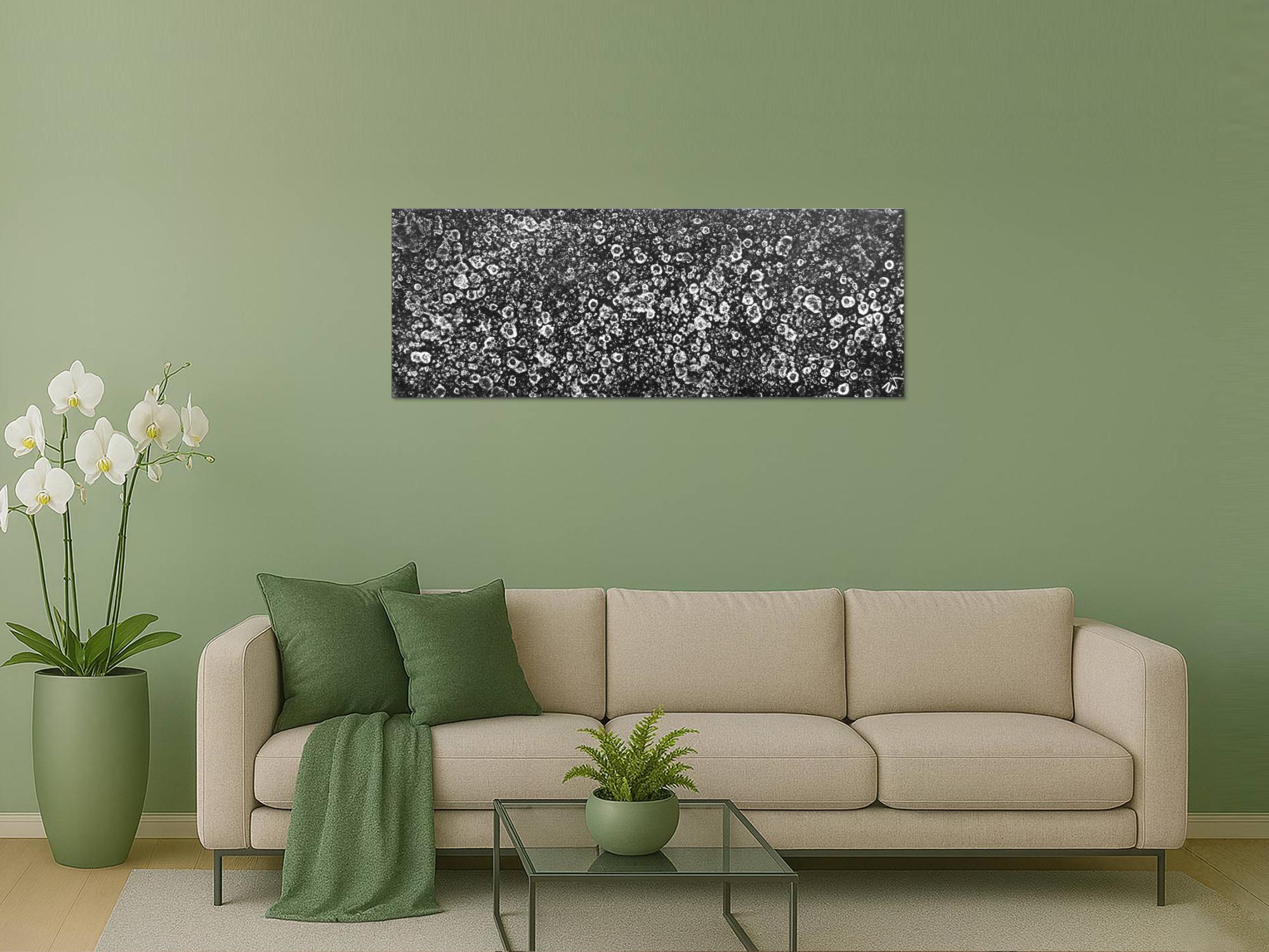 Schwarzes Acrylbild abstrakt