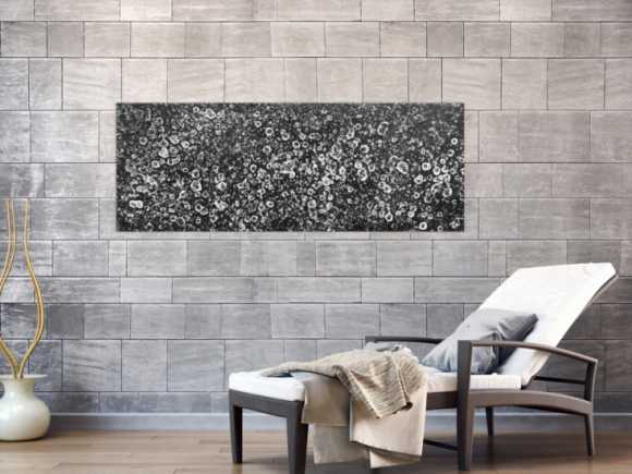Schwarzes Acrylbild abstrakt