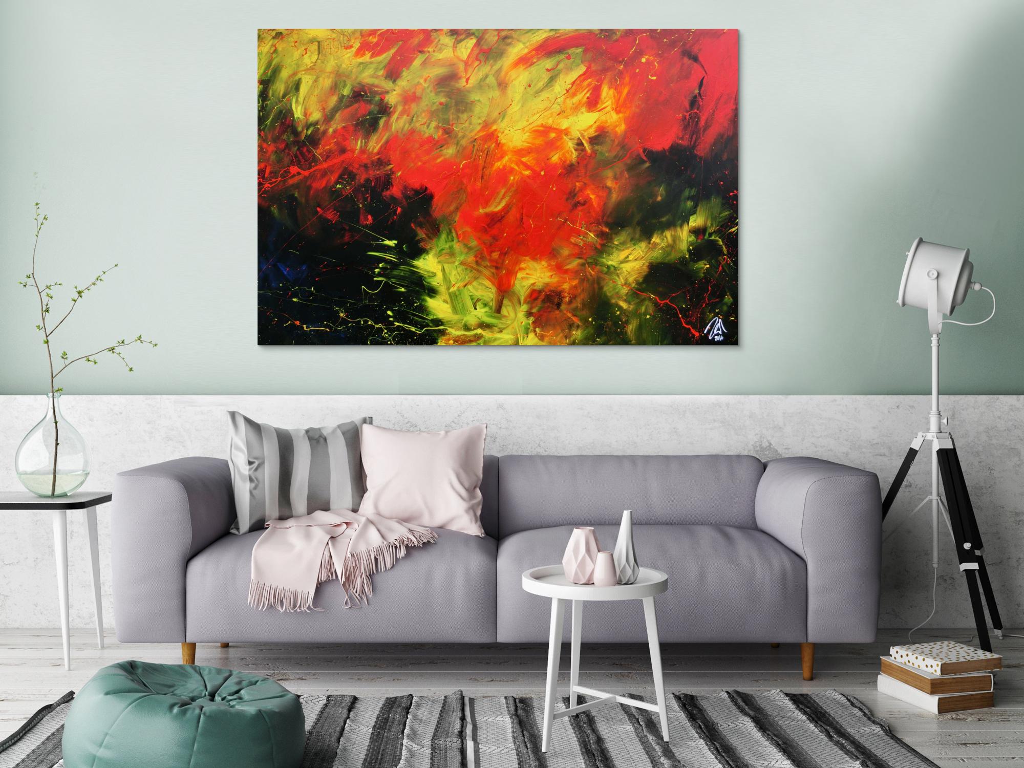 Abstraktes ausdrucksstarkes Acrylgemälde sehr modern 