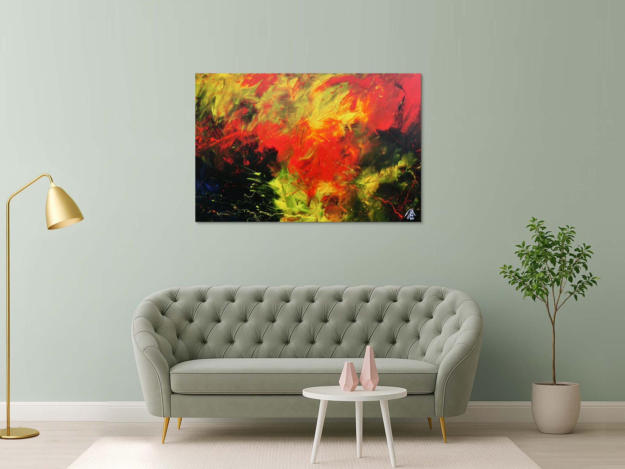 Abstraktes ausdrucksstarkes Acrylgemälde sehr modern 