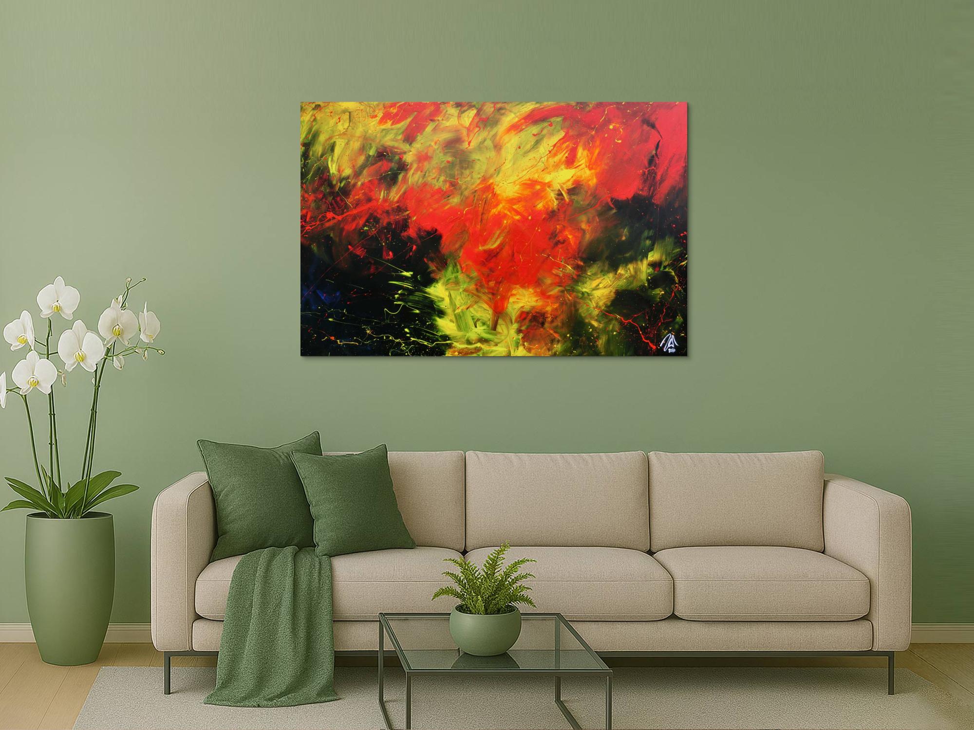 Abstraktes ausdrucksstarkes Acrylgemälde sehr modern 