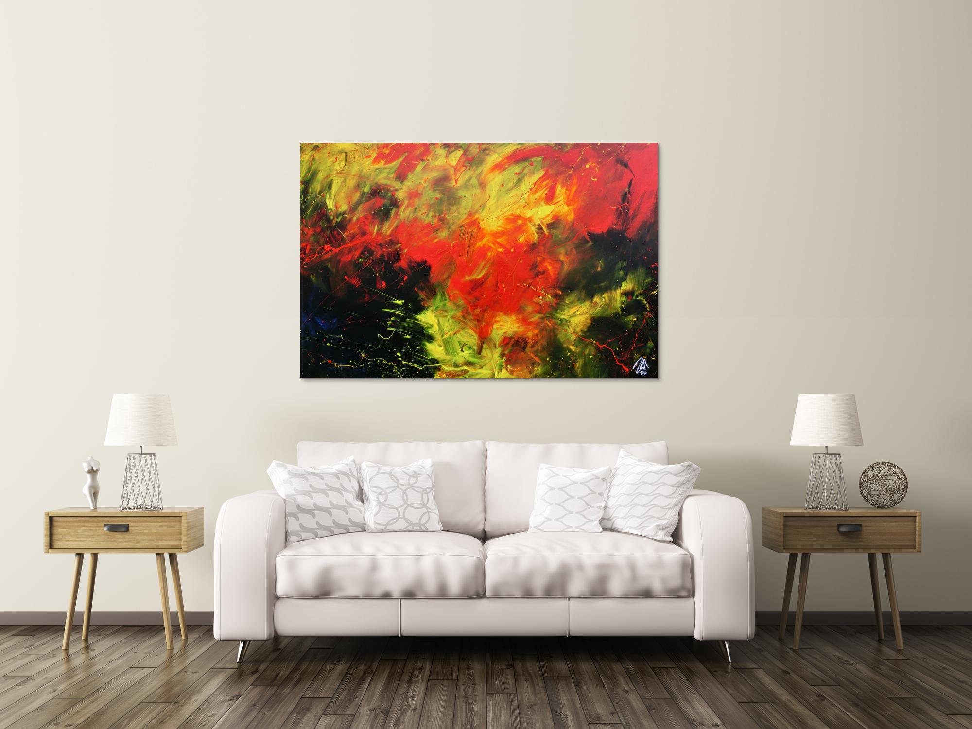 Abstraktes ausdrucksstarkes Acrylgemälde sehr modern 