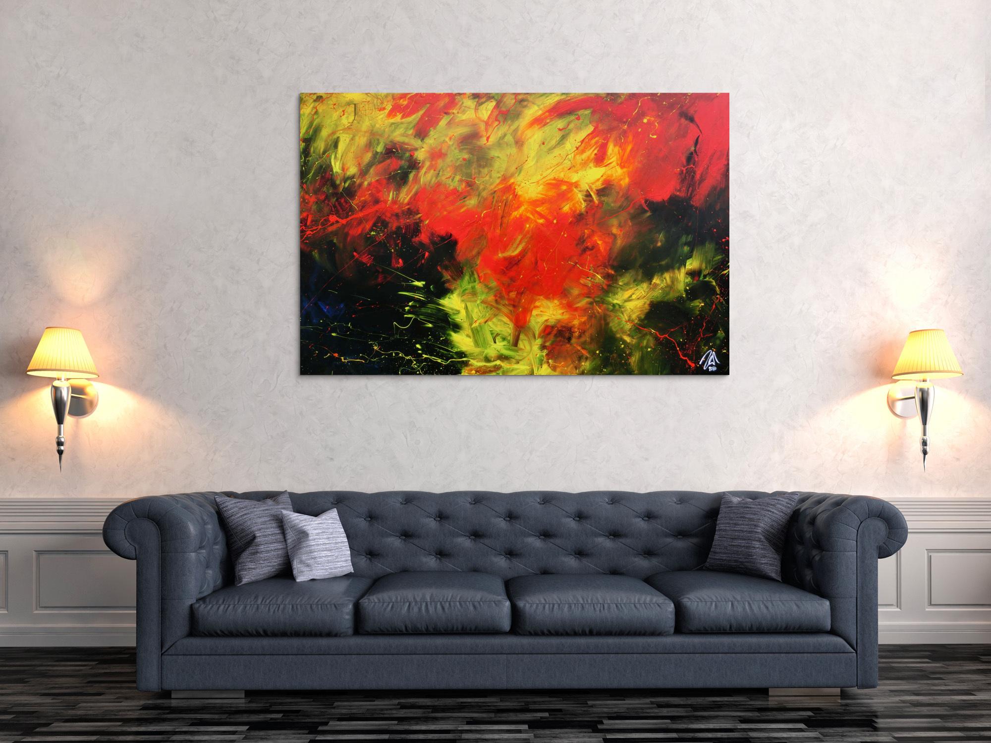 Abstraktes ausdrucksstarkes Acrylgemälde sehr modern 