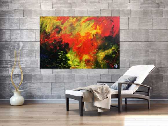 Abstraktes ausdrucksstarkes Acrylgemälde sehr modern 