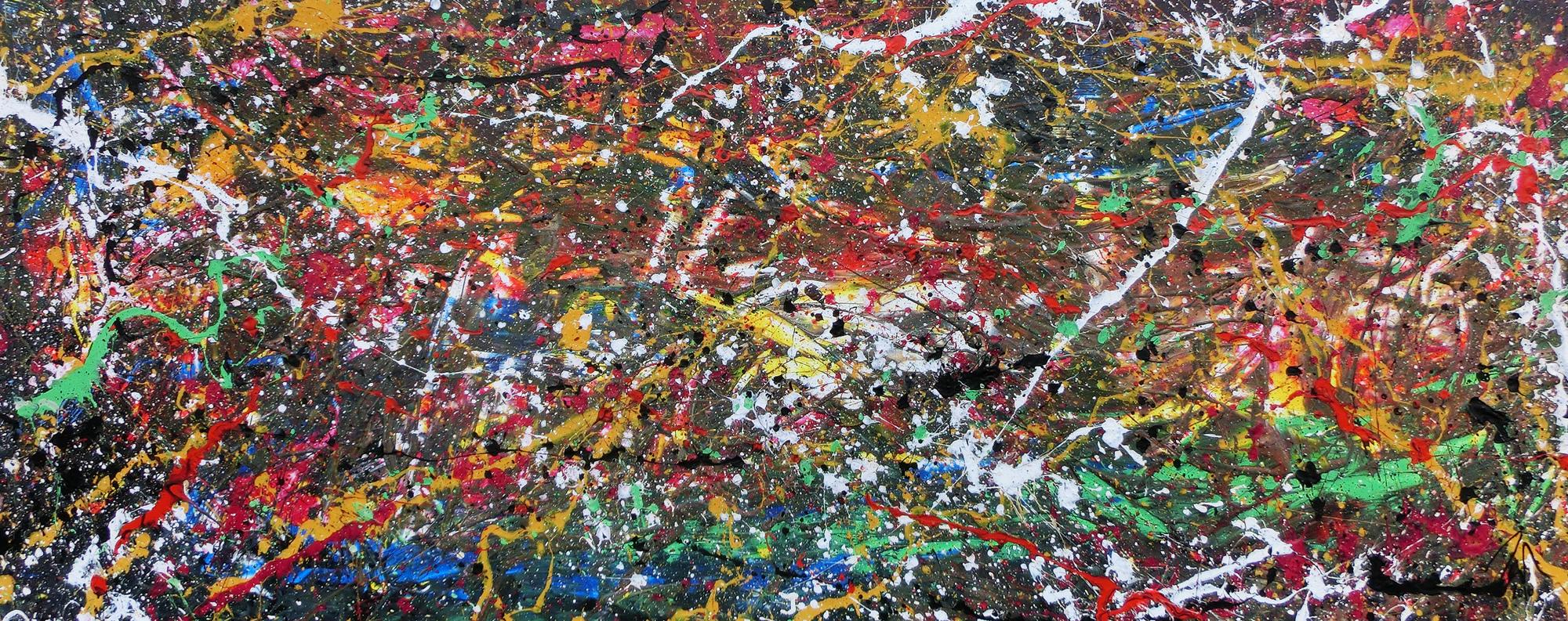 Buntes Acrylgemälde modern abstrakt viele Farben