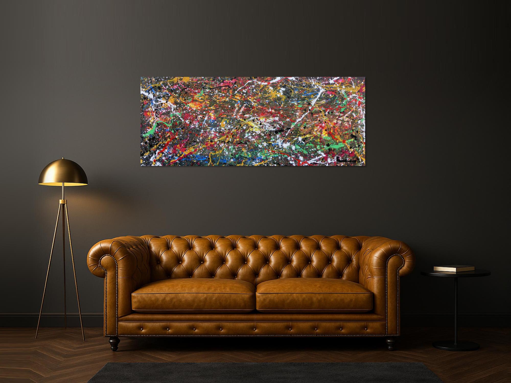 Buntes Acrylgemälde modern abstrakt viele Farben