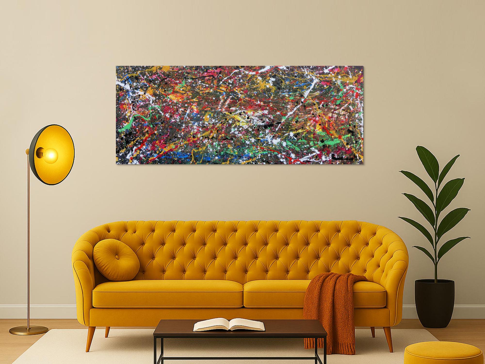 Buntes Acrylgemälde modern abstrakt viele Farben