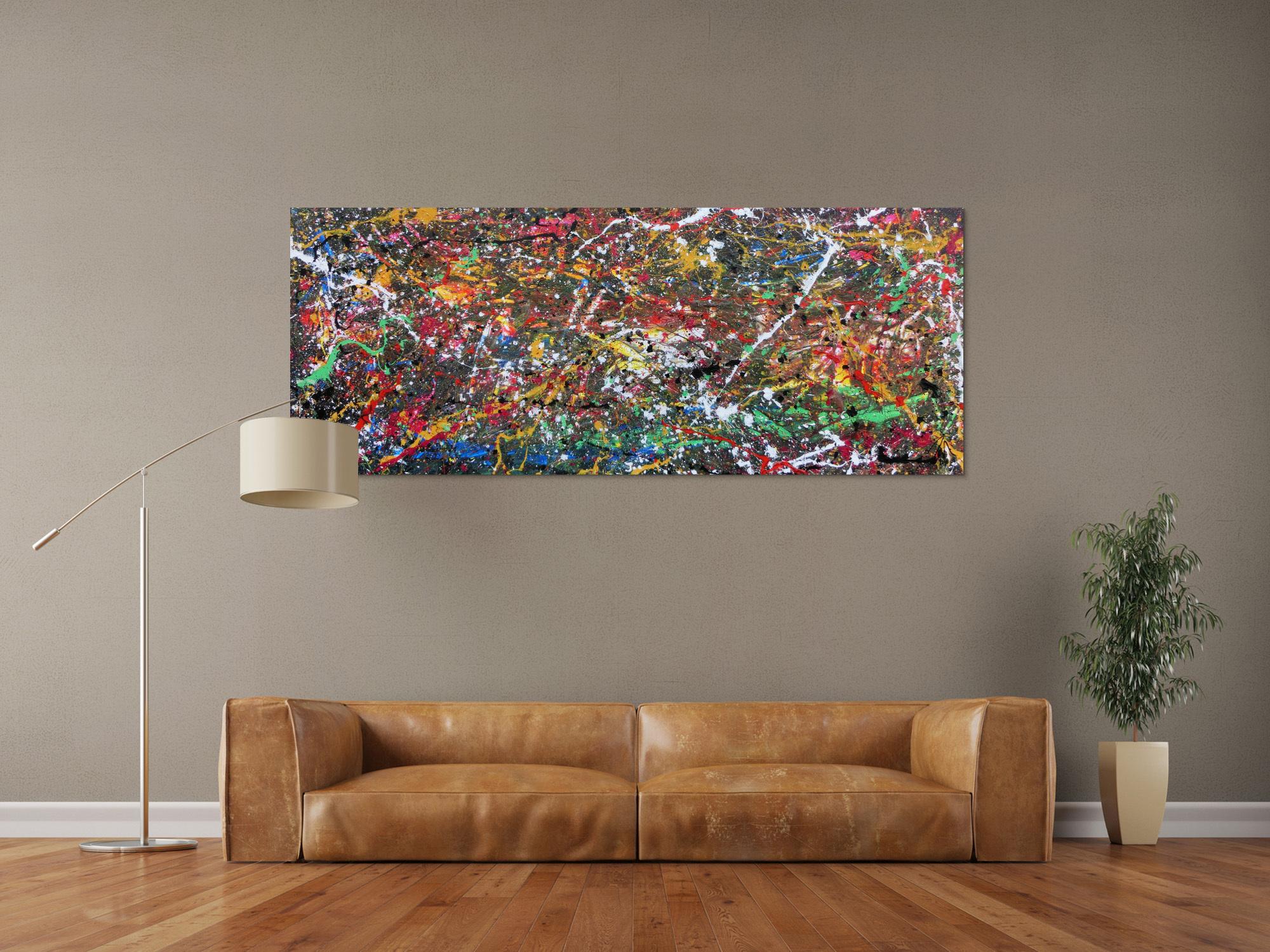 Buntes Acrylgemälde modern abstrakt viele Farben