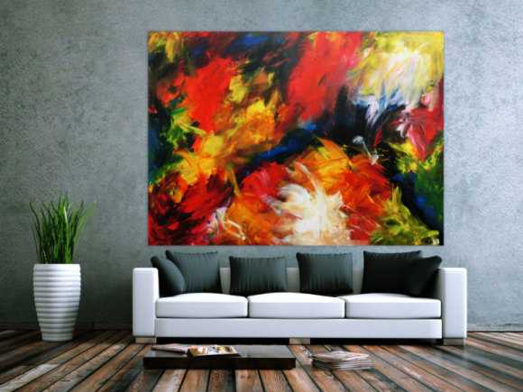 Sehr buntes und modernes abstraktes Acrylgemälde