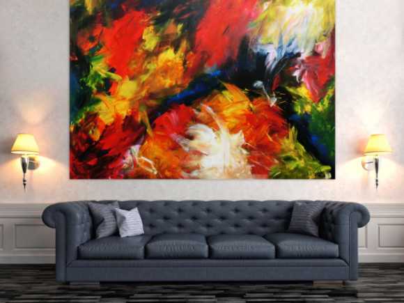 Sehr buntes und modernes abstraktes Acrylgemälde