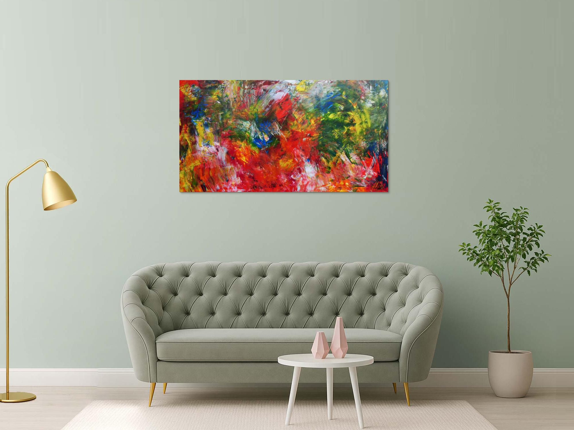 Abstrakteas Acrylgemälde modern bunt viele Farben