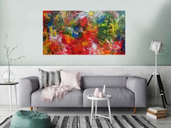 Abstrakteas Acrylgemälde modern bunt viele Farben