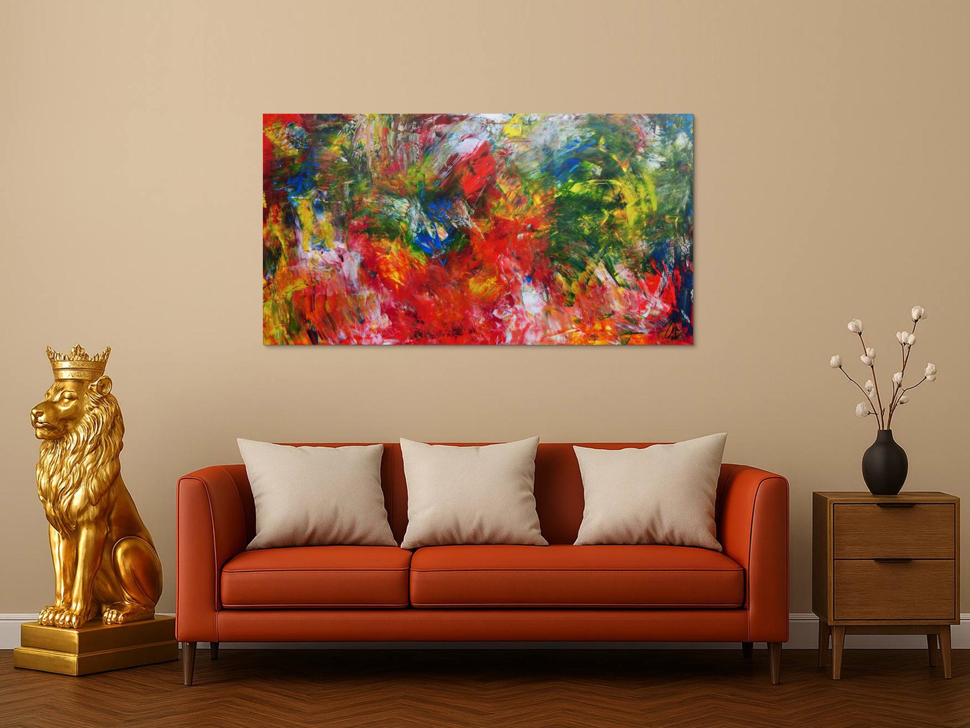 Abstrakteas Acrylgemälde modern bunt viele Farben