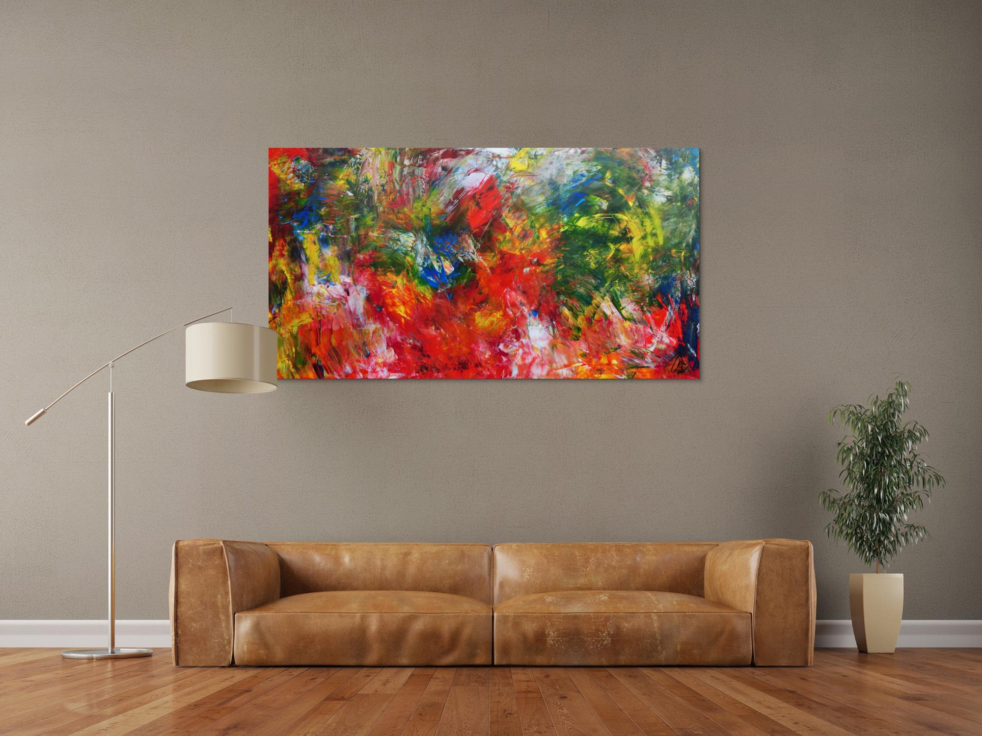 Abstrakteas Acrylgemälde modern bunt viele Farben