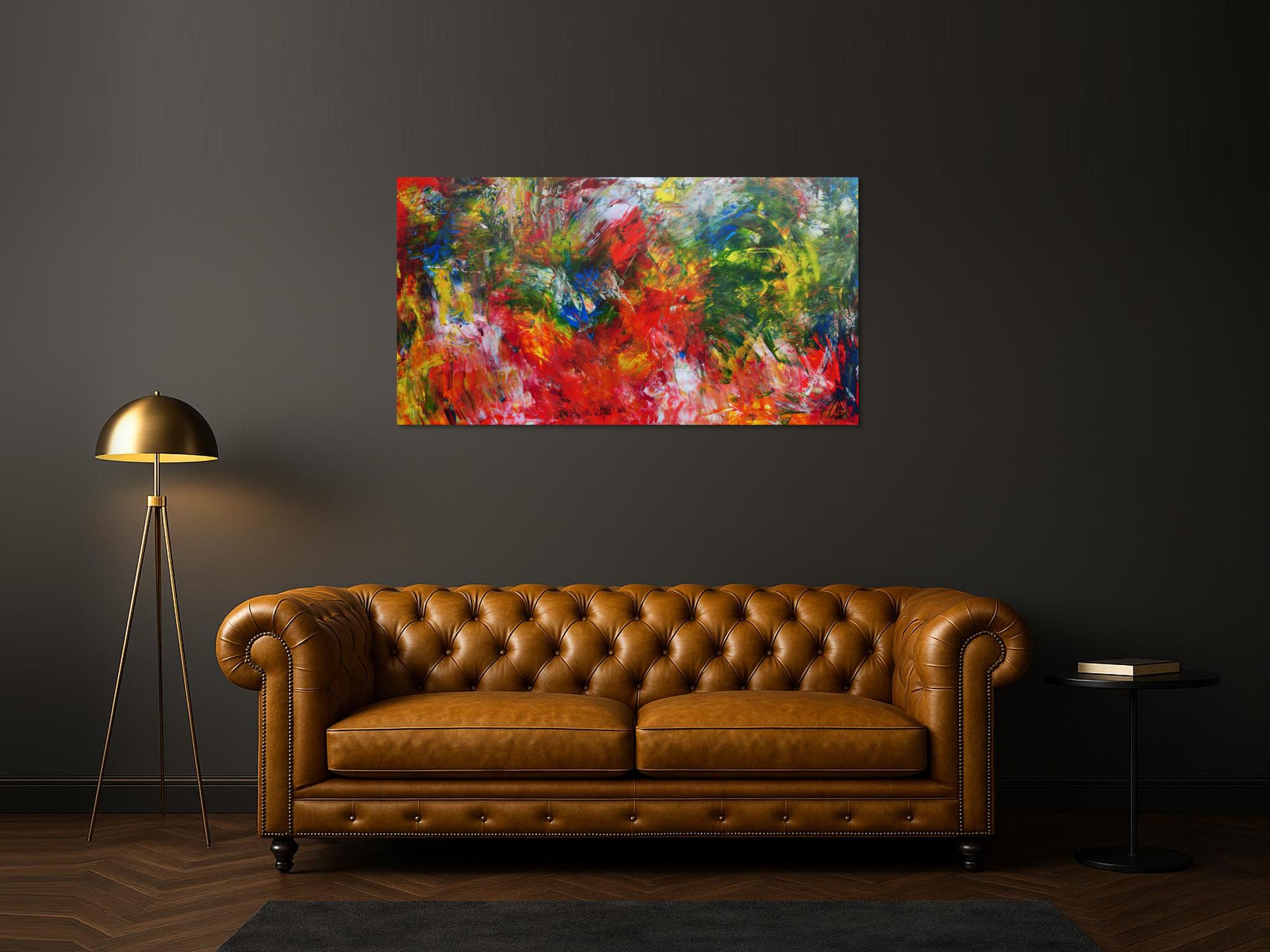 Abstrakteas Acrylgemälde modern bunt viele Farben