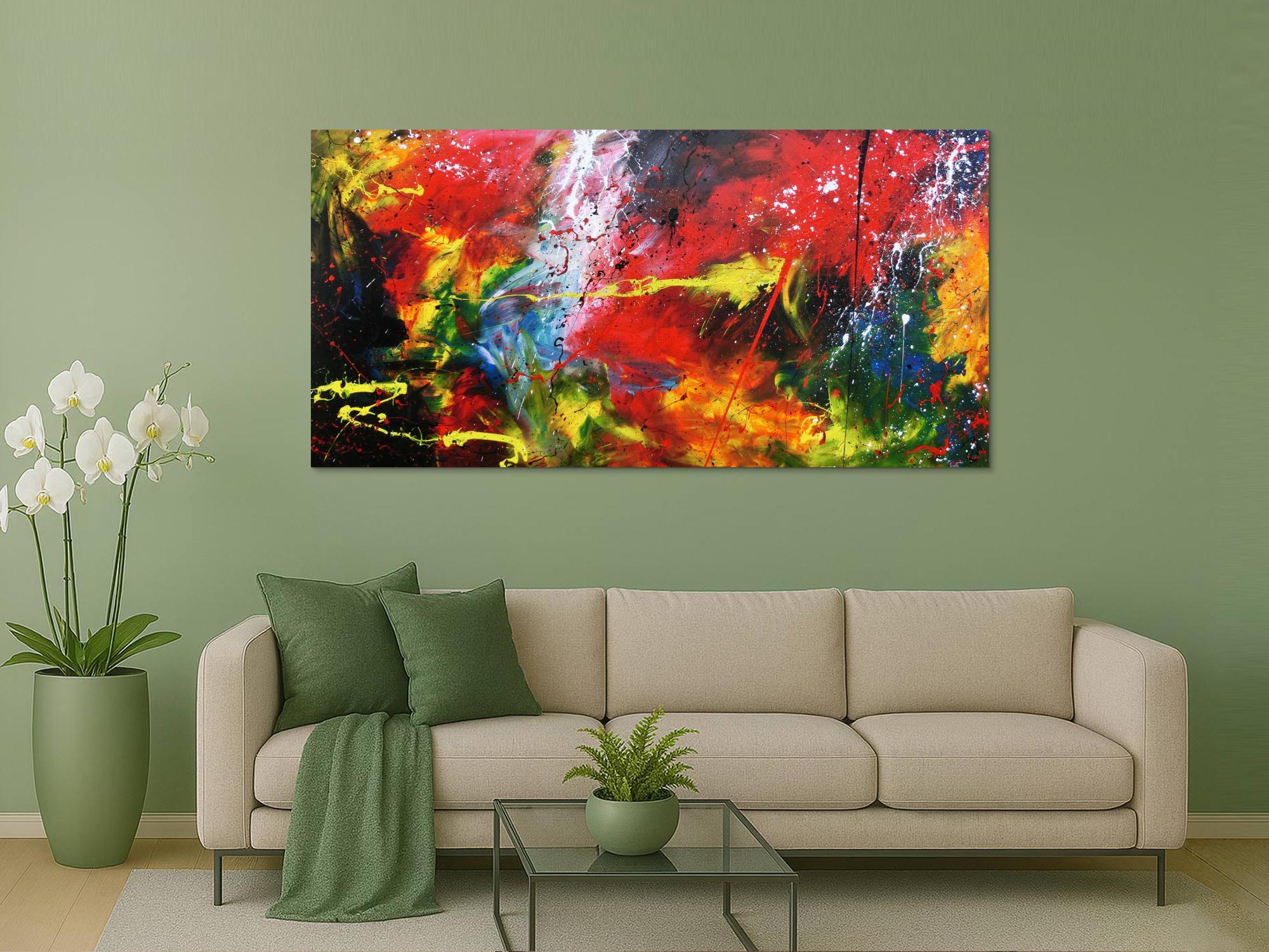 Buntes abstraktes Acrylgemälde modern sehr farbenfroh