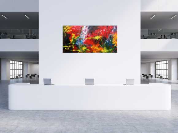 Buntes abstraktes Acrylgemälde modern sehr farbenfroh