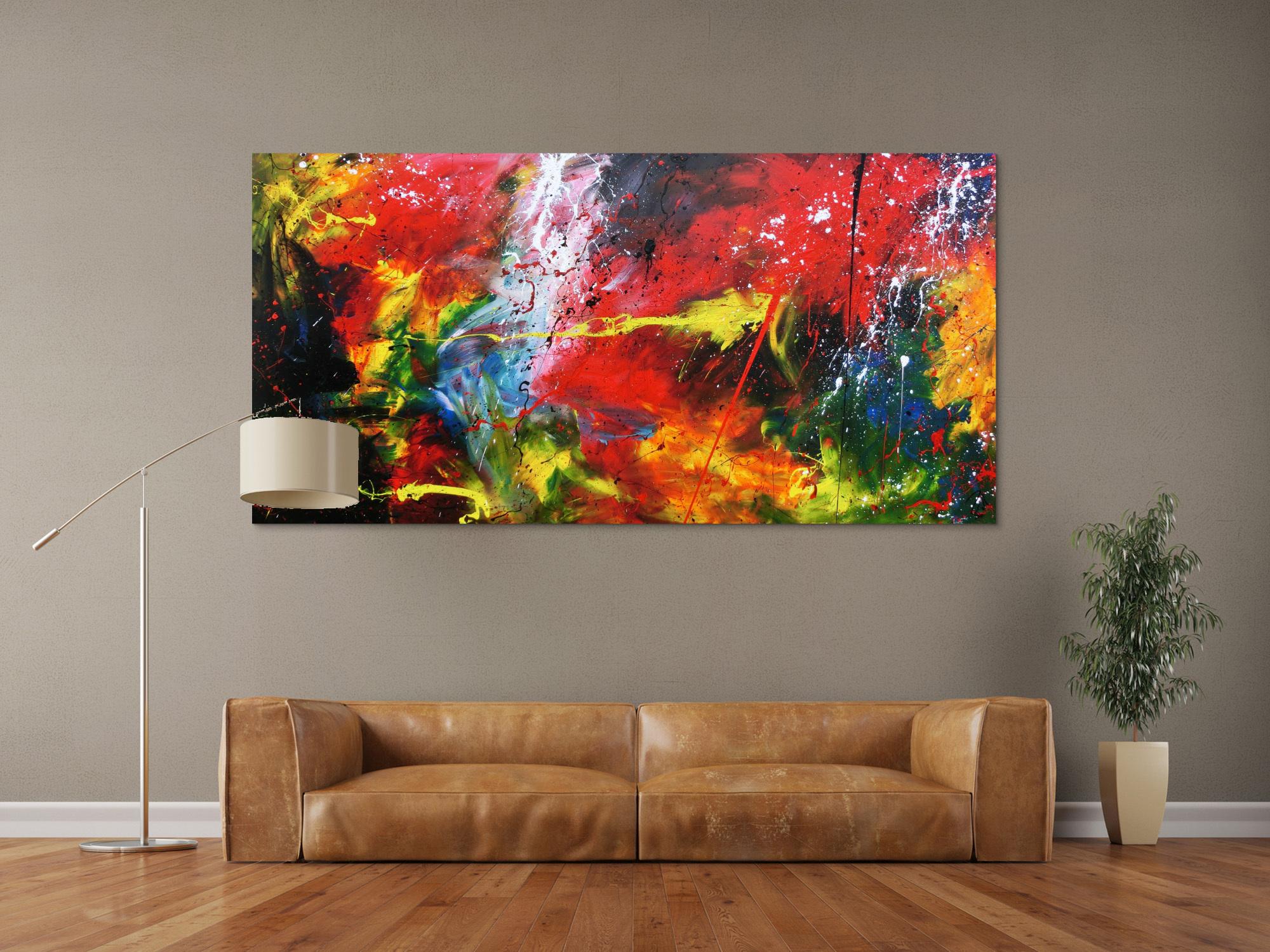 Buntes abstraktes Acrylgemälde modern sehr farbenfroh