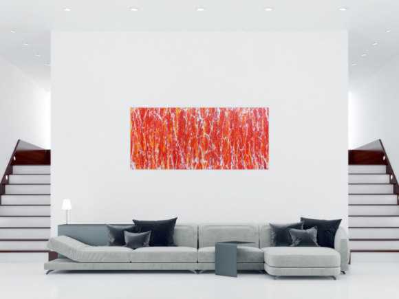Modernes Acrylbild in orange und weiß