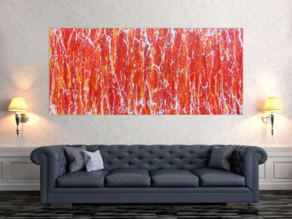 Modernes Acrylbild in orange und weiß