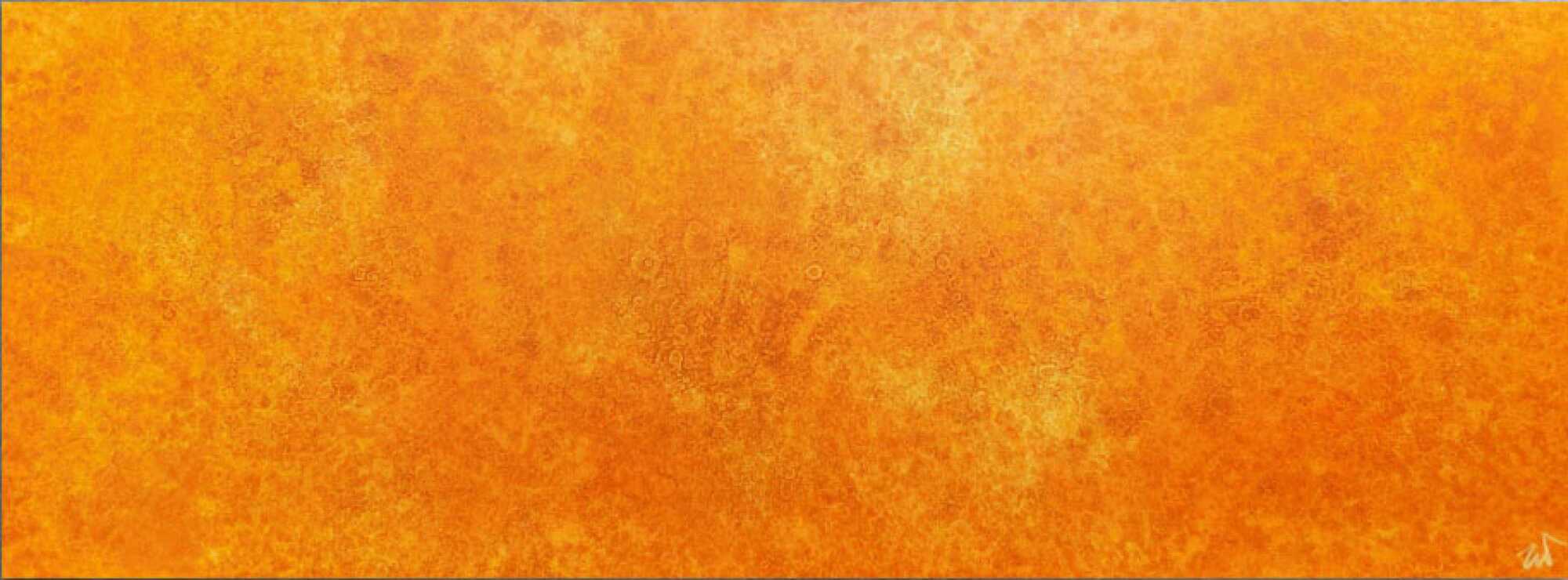 Oranges Acrylbild mit spannendem Muster