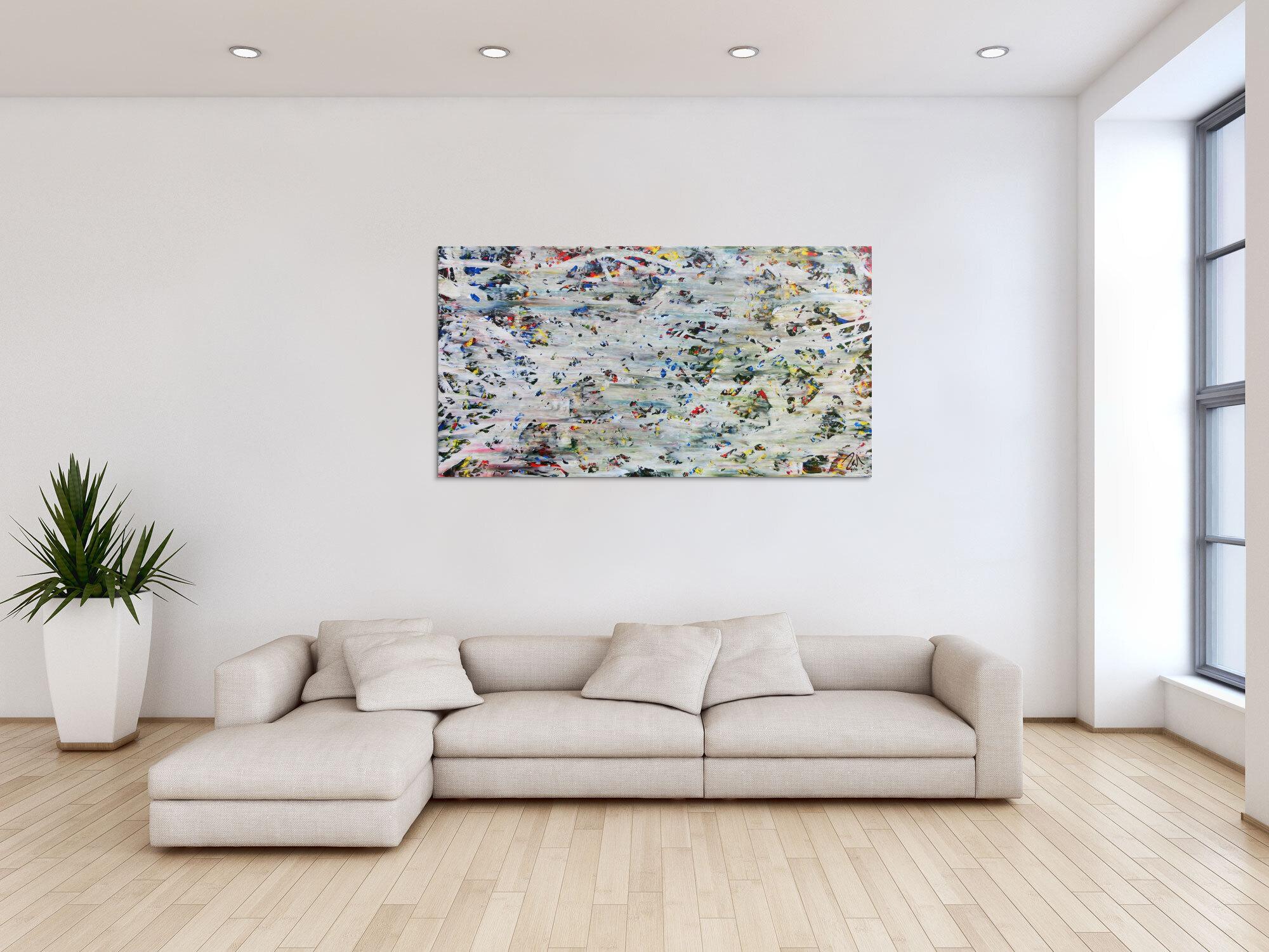 Abstraktes Kunstwerk in Rot und Orange