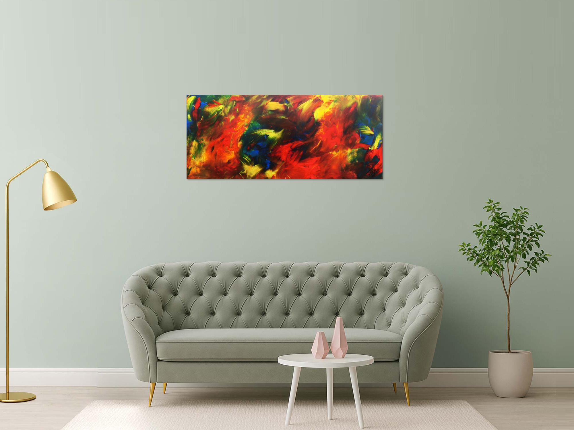 Buntes abstraktes Acrylbild moderne Malerei mit vielen Farben