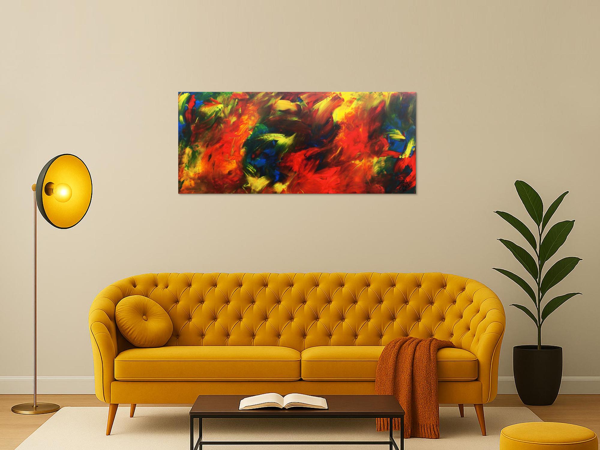 Buntes abstraktes Acrylbild moderne Malerei mit vielen Farben