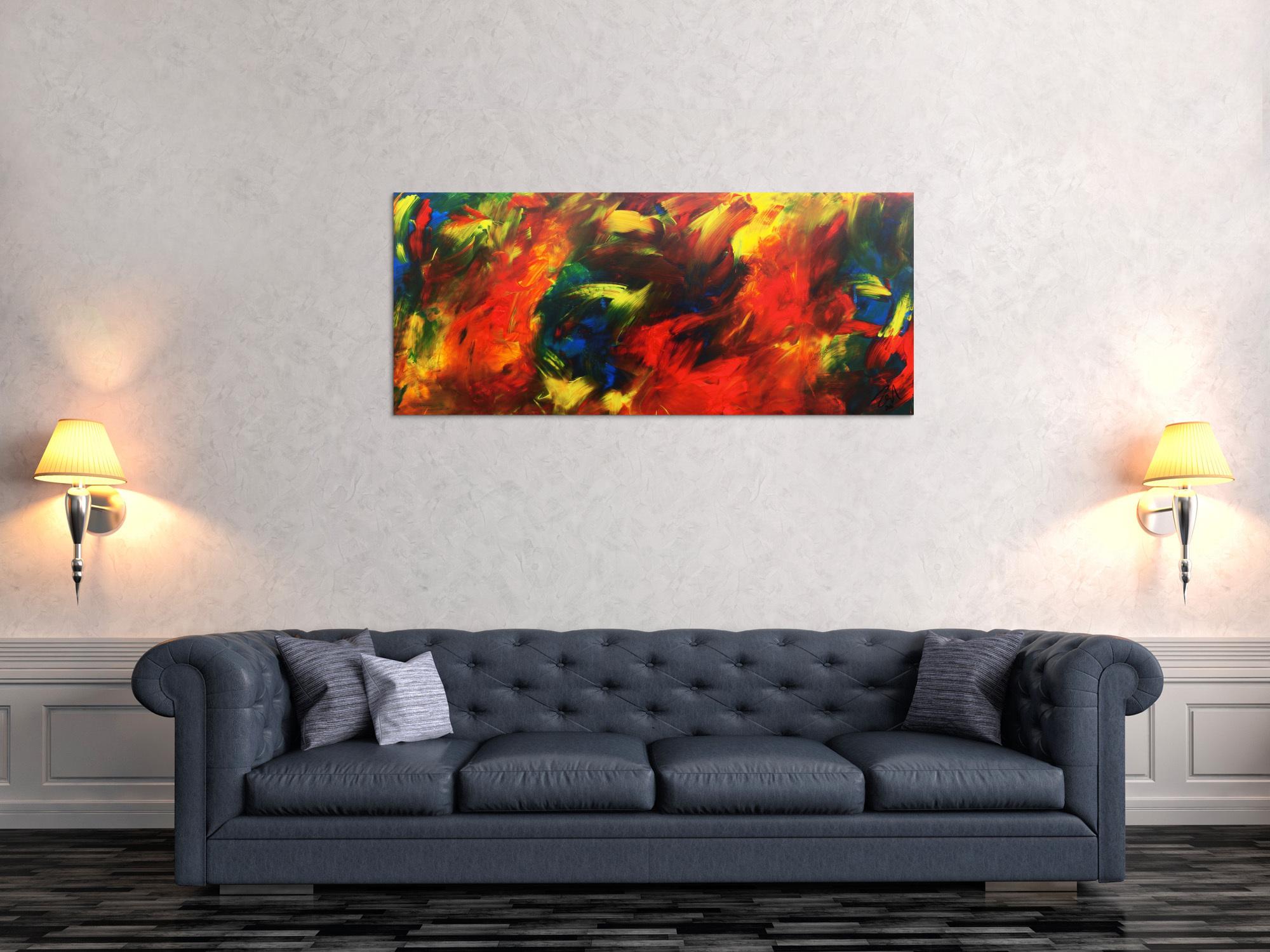 Buntes abstraktes Acrylbild moderne Malerei mit vielen Farben