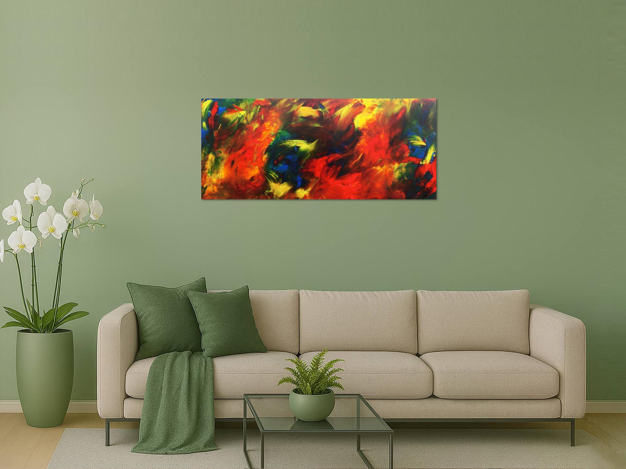 Buntes abstraktes Acrylbild moderne Malerei mit vielen Farben