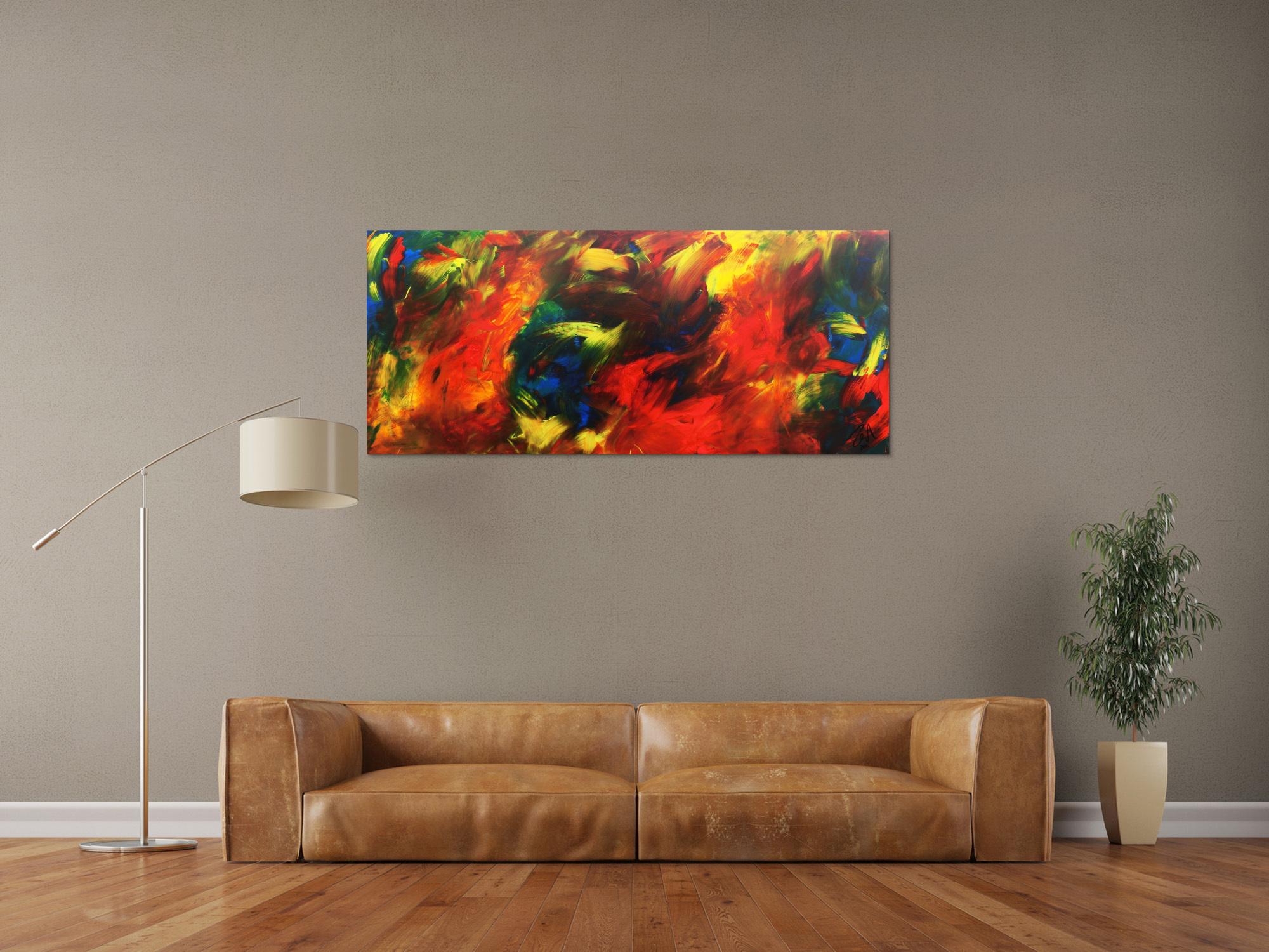 Buntes abstraktes Acrylbild moderne Malerei mit vielen Farben