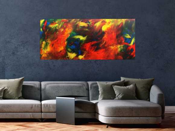 Buntes abstraktes Acrylbild moderne Malerei mit vielen Farben