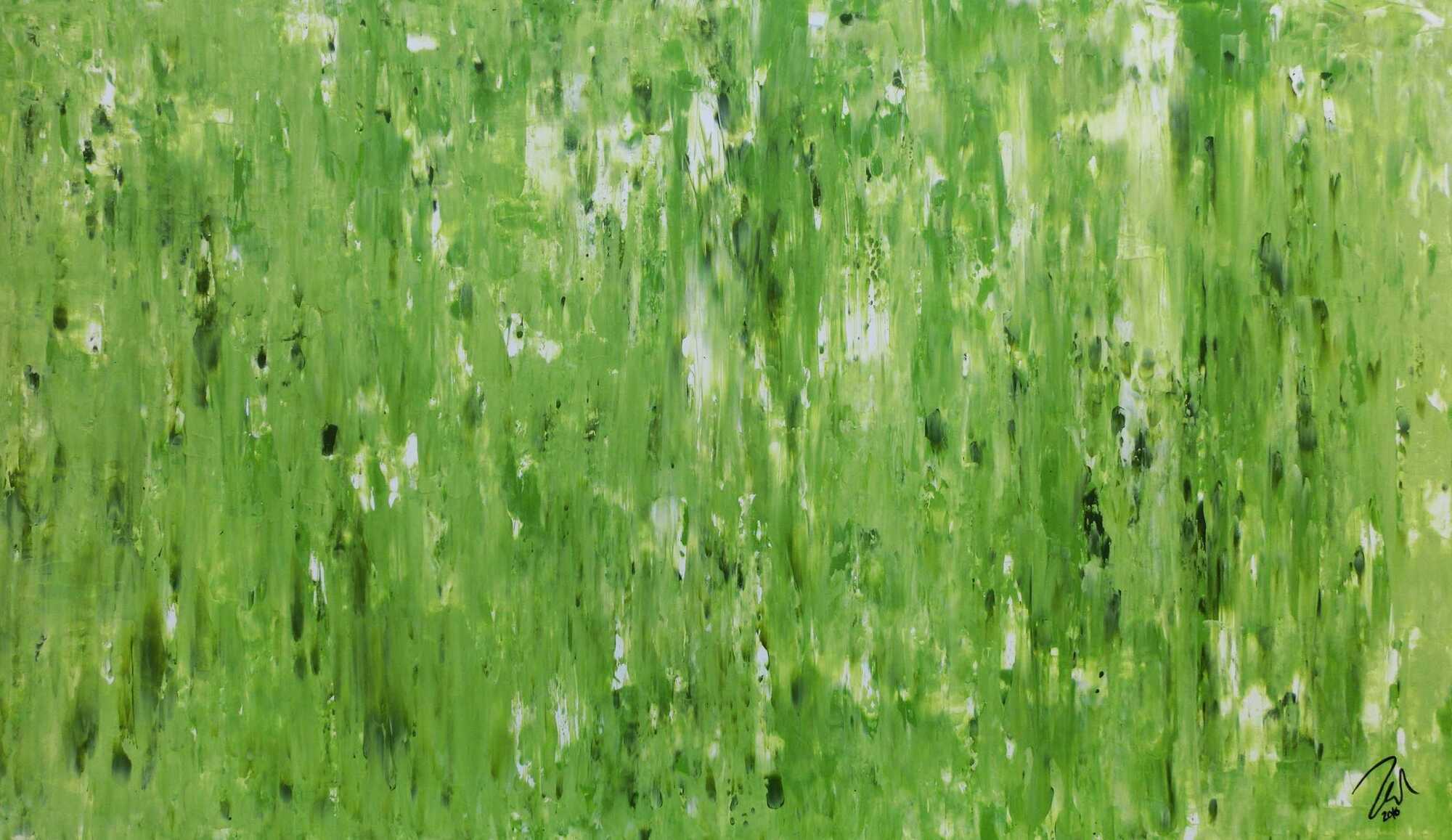 Modernes schlichtes Acrylbild abstrakt in grün