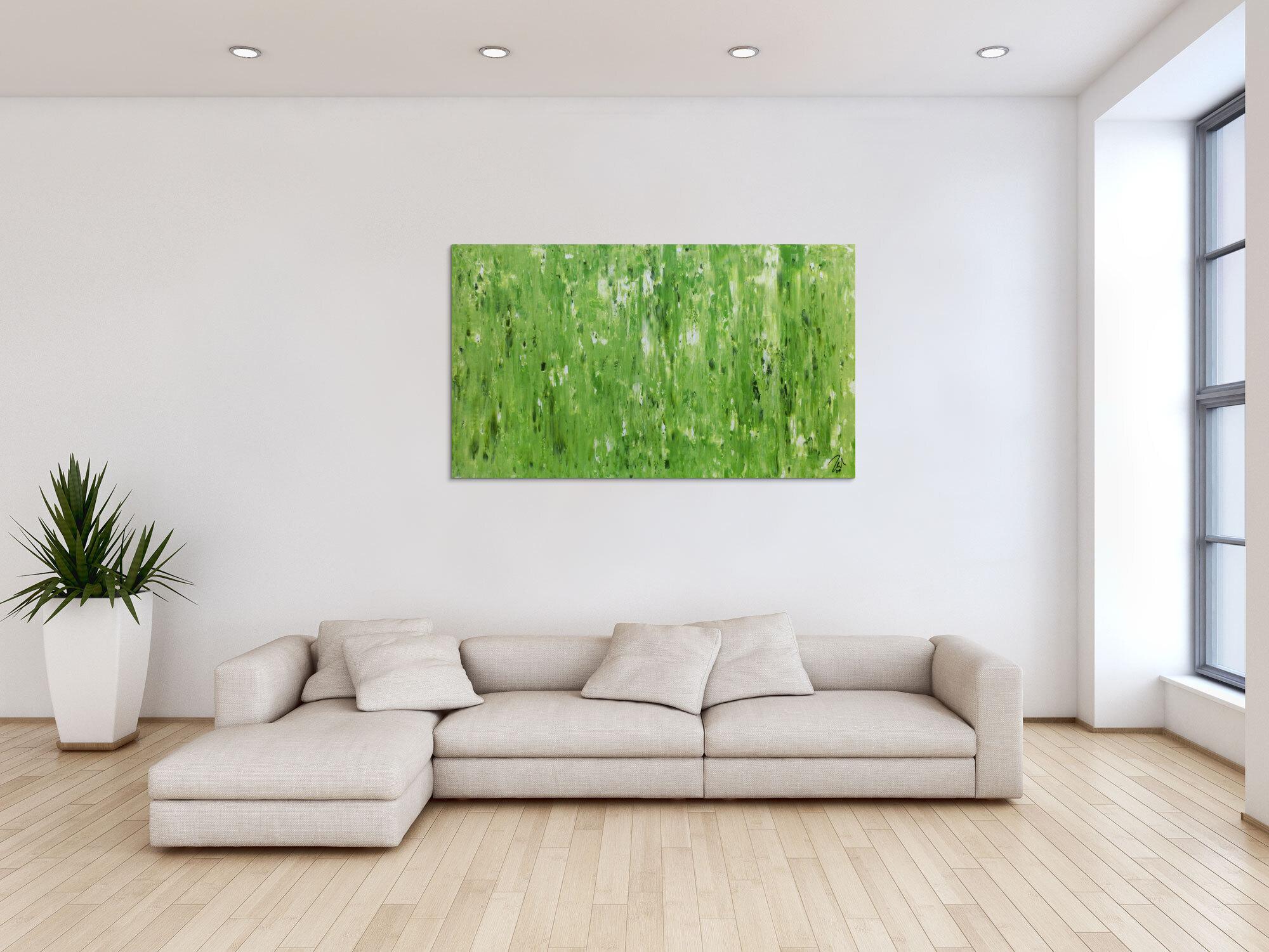 Modernes schlichtes Acrylbild abstrakt in grün