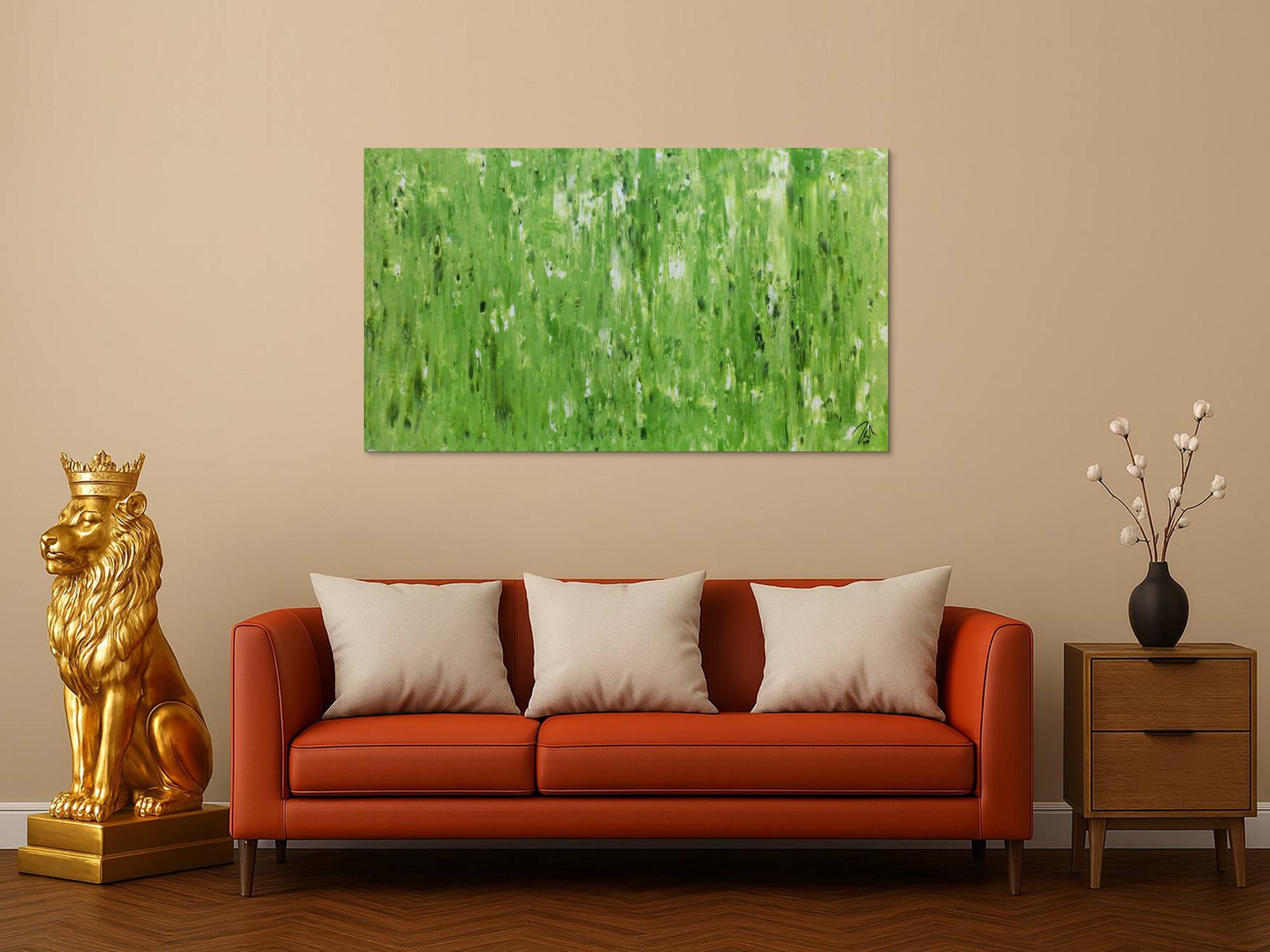 Modernes schlichtes Acrylbild abstrakt in grün