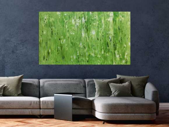 Modernes schlichtes Acrylbild abstrakt in grün