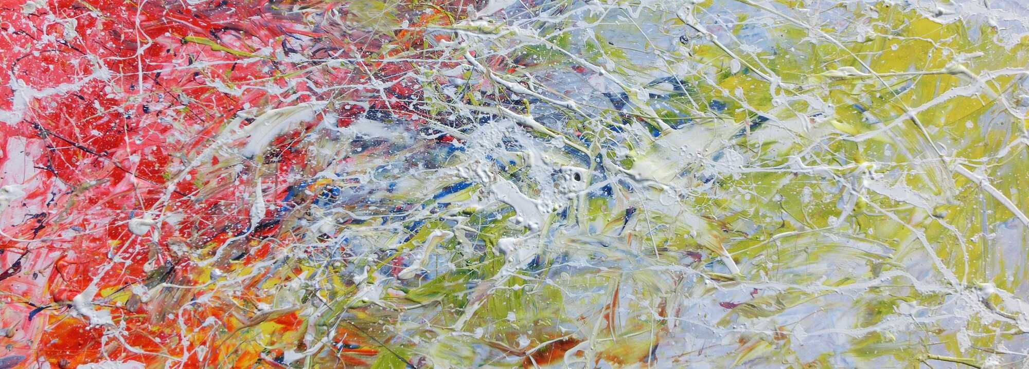 Abstraktes Acrylgemälde modern bunt helle Farben