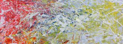 Abstraktes Acrylgemälde modern bunt helle Farben