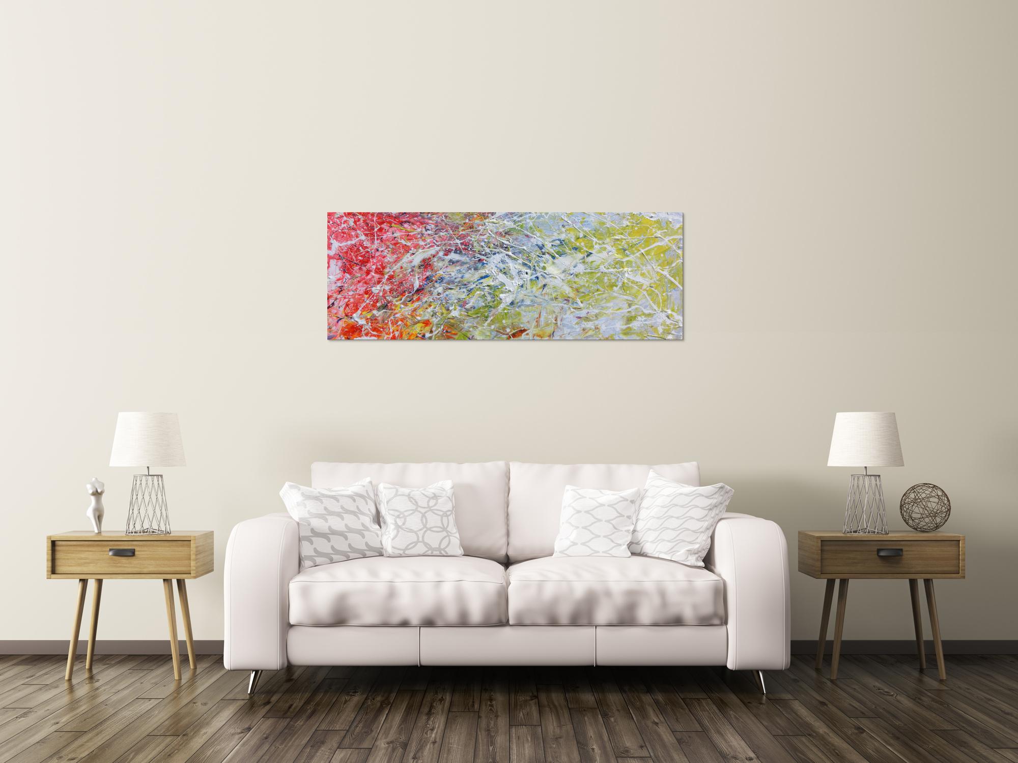 Abstraktes Acrylgemälde modern bunt helle Farben