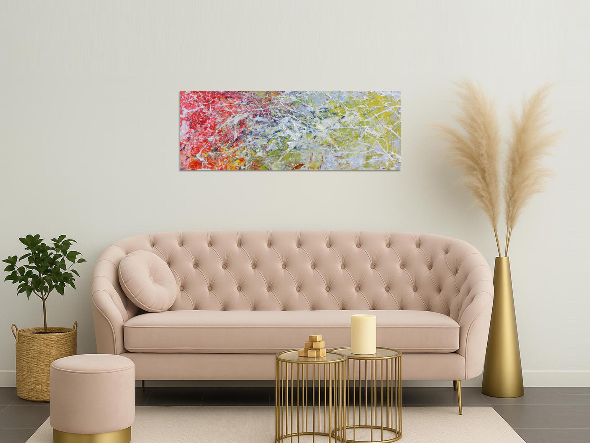 Abstraktes Acrylgemälde modern bunt helle Farben