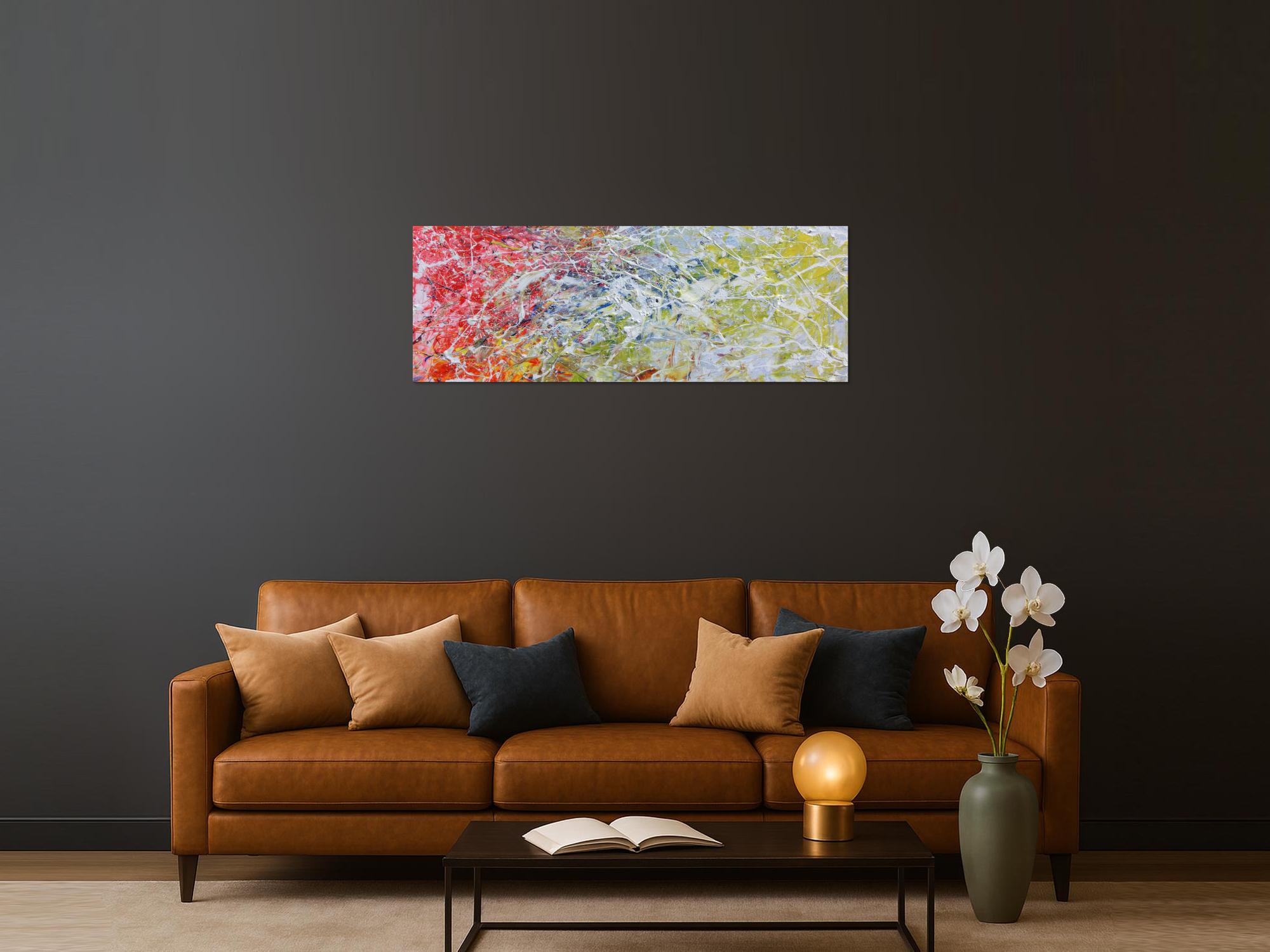 Abstraktes Acrylgemälde modern bunt helle Farben